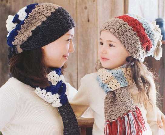 Free knitting pattern for hat and scarf sets