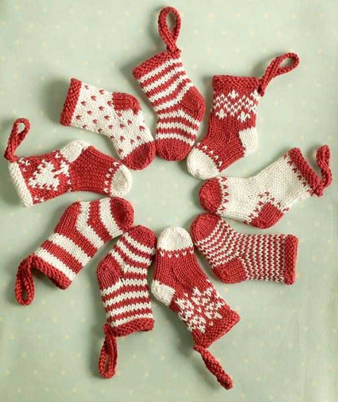 Knitting pattern mini christmas stocking