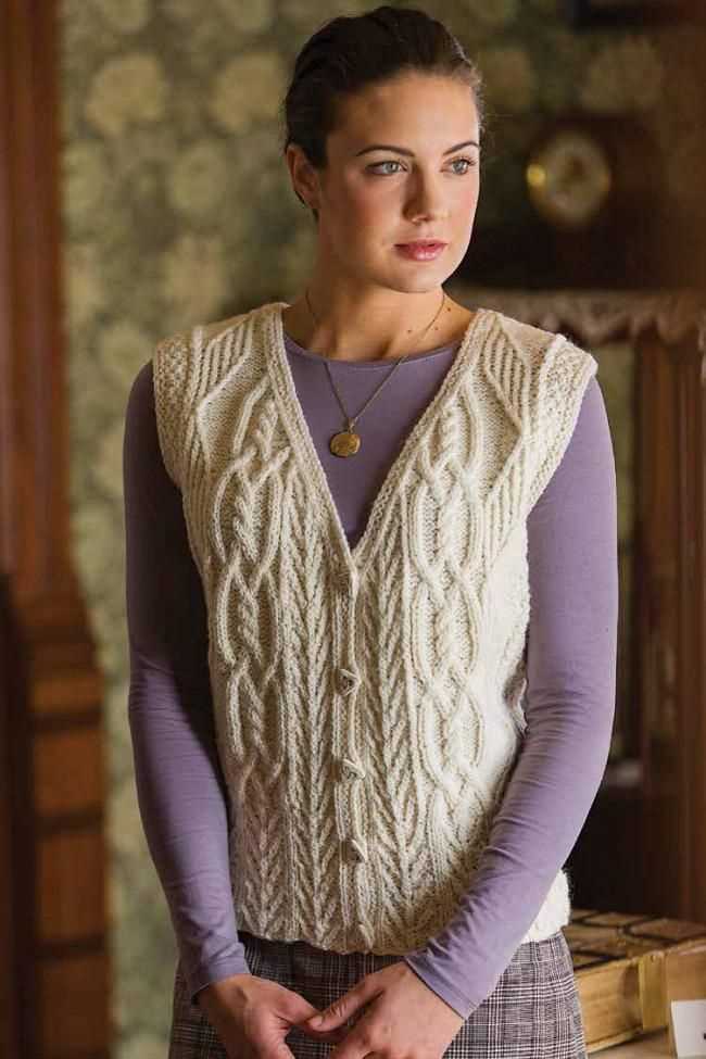 Aran waistcoat knitting pattern