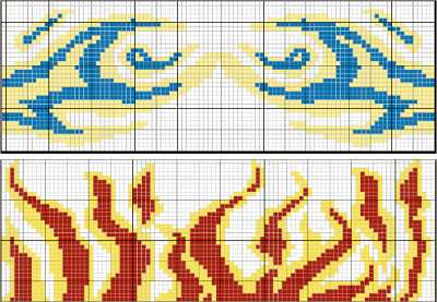 Candle flame knitting pattern