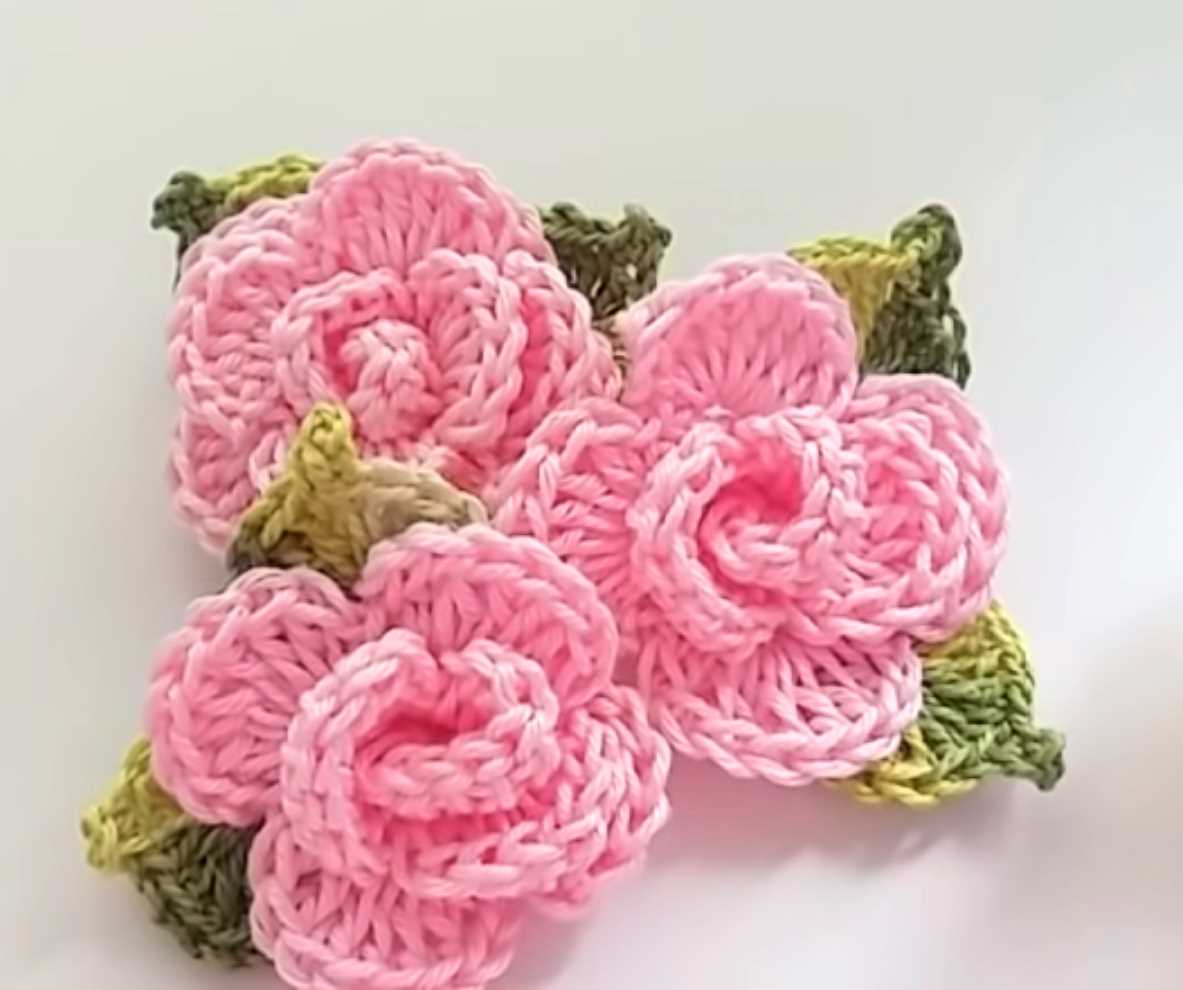 Knit flower applique pattern