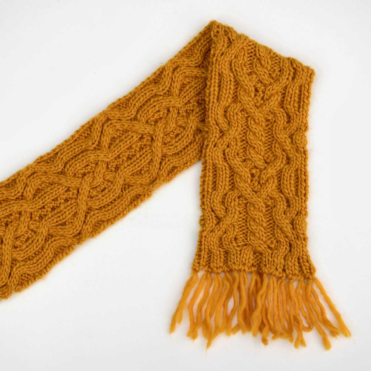 Cable knit pocket scarf pattern
