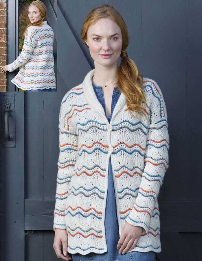 Ladies shawl collar cardigan knitting pattern