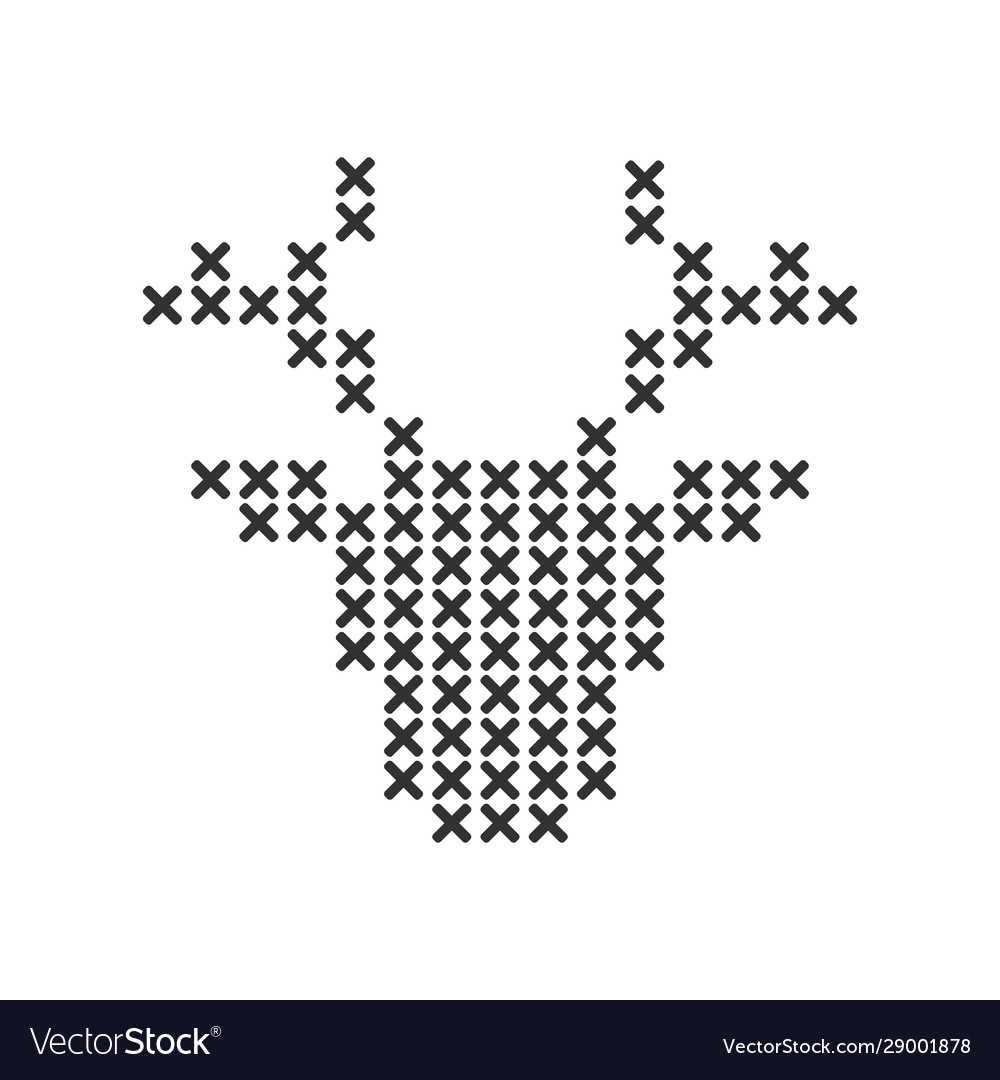 Knitted reindeer head pattern