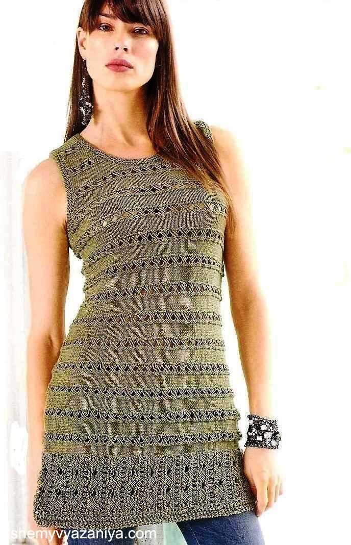 Sleeveless tunic knitting pattern