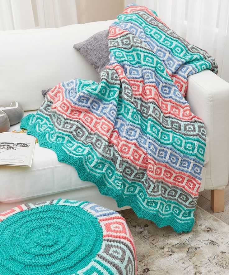 Slip stitch knit blanket pattern