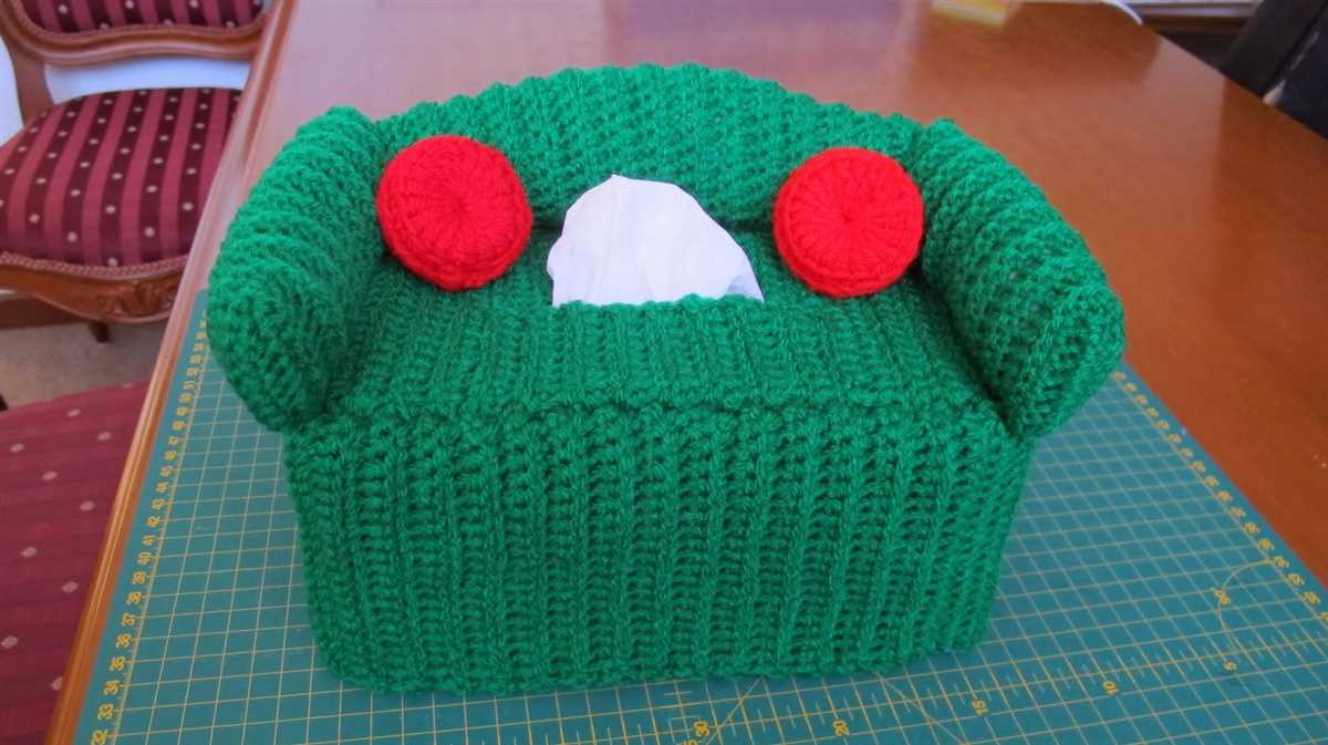 Knitted tissue box cover pattern