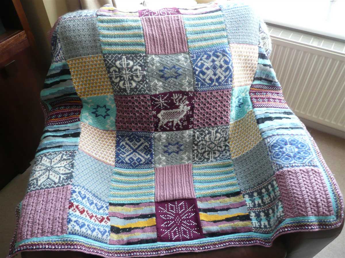 Free knitted patchwork blanket pattern