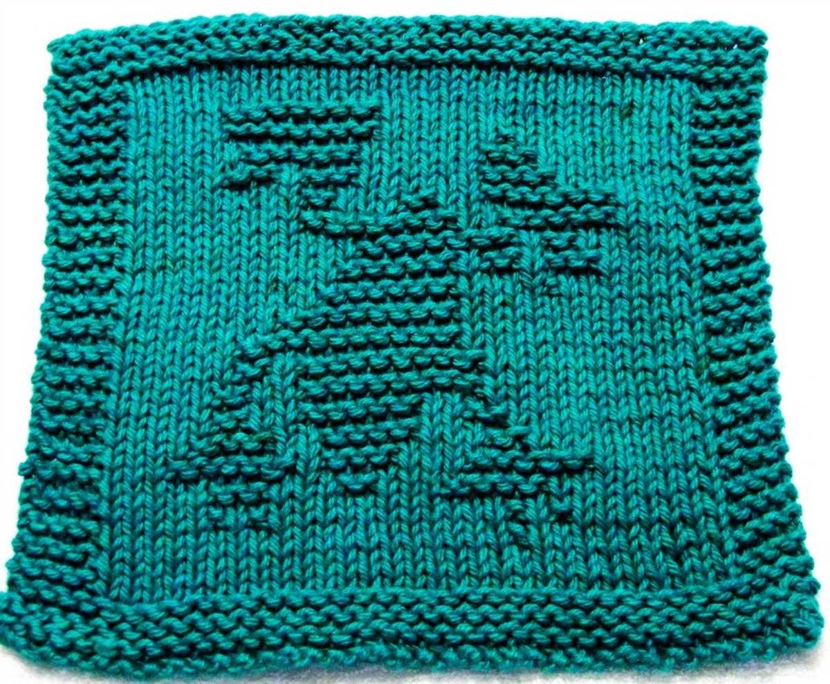 Knitted cotton dishcloth pattern