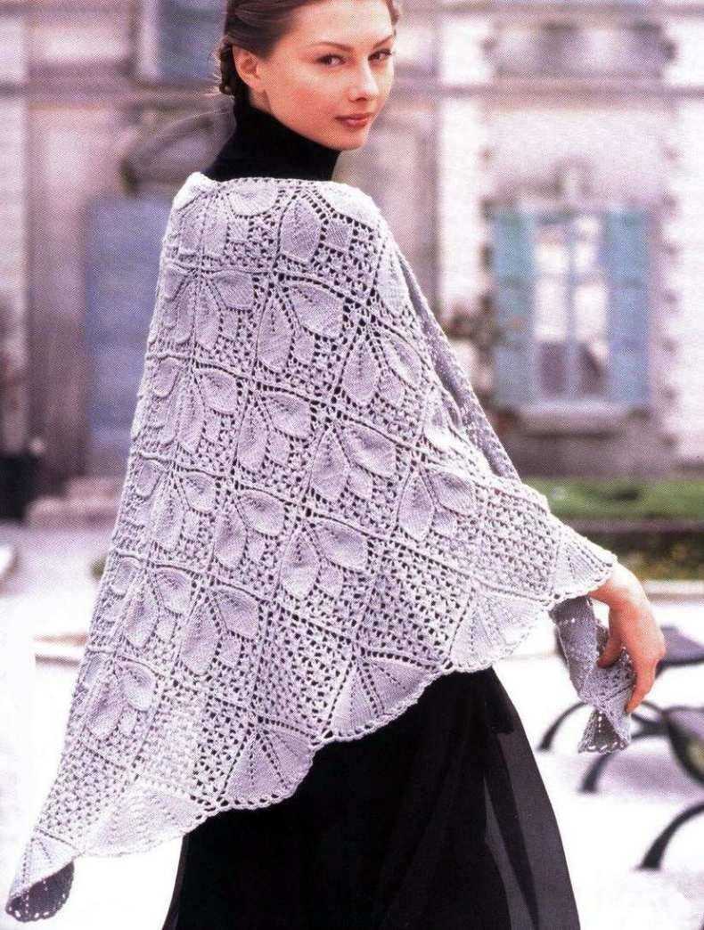 Knit rectangular shawl pattern