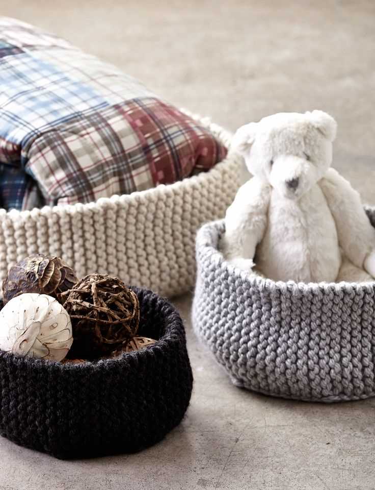 Knitted storage basket pattern