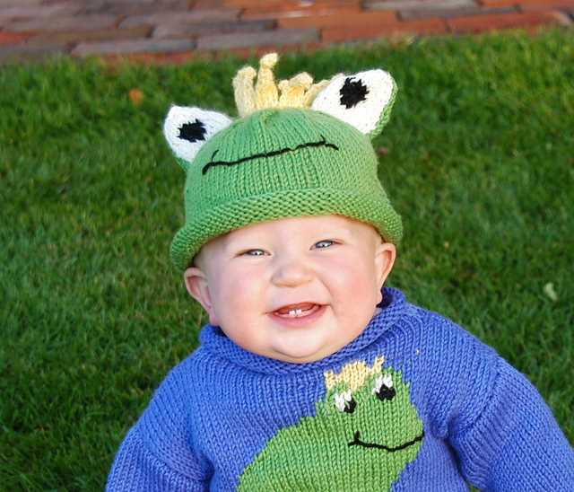Free frog hat knitting pattern