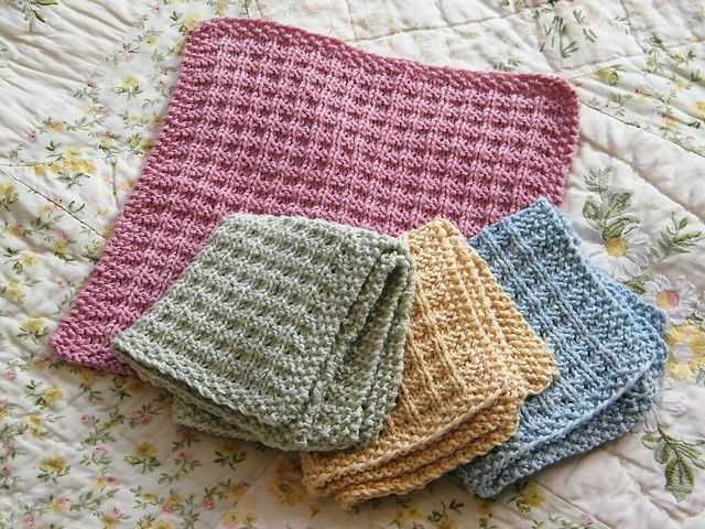 Waffle dishcloth knitting pattern