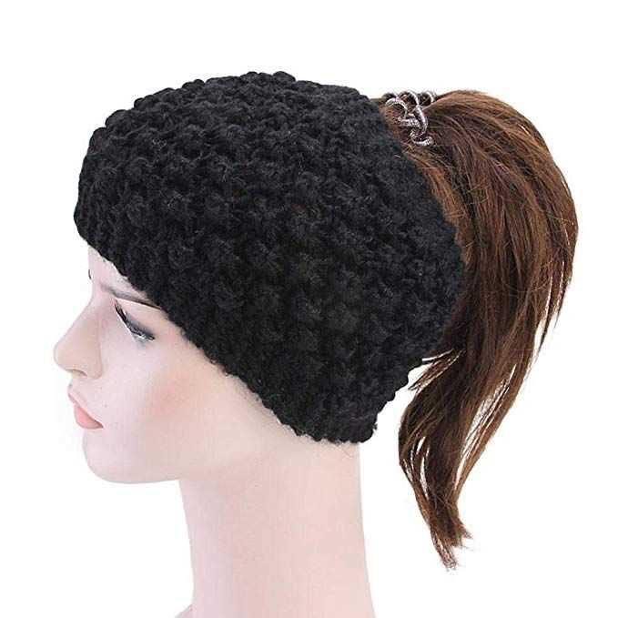 Knitted ponytail headband pattern