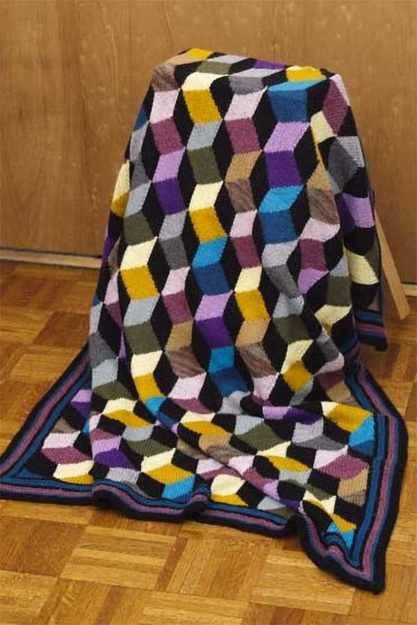 Free tumbling blocks knitting pattern