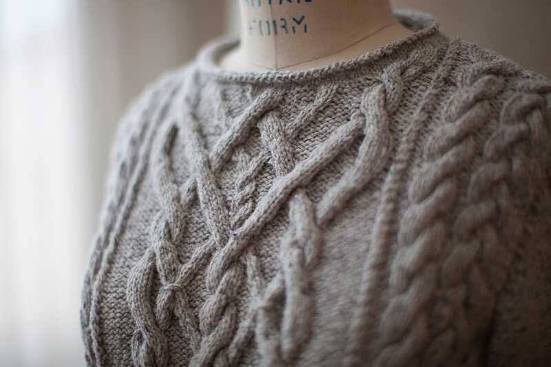 Knitted sweater pattern on circular needles
