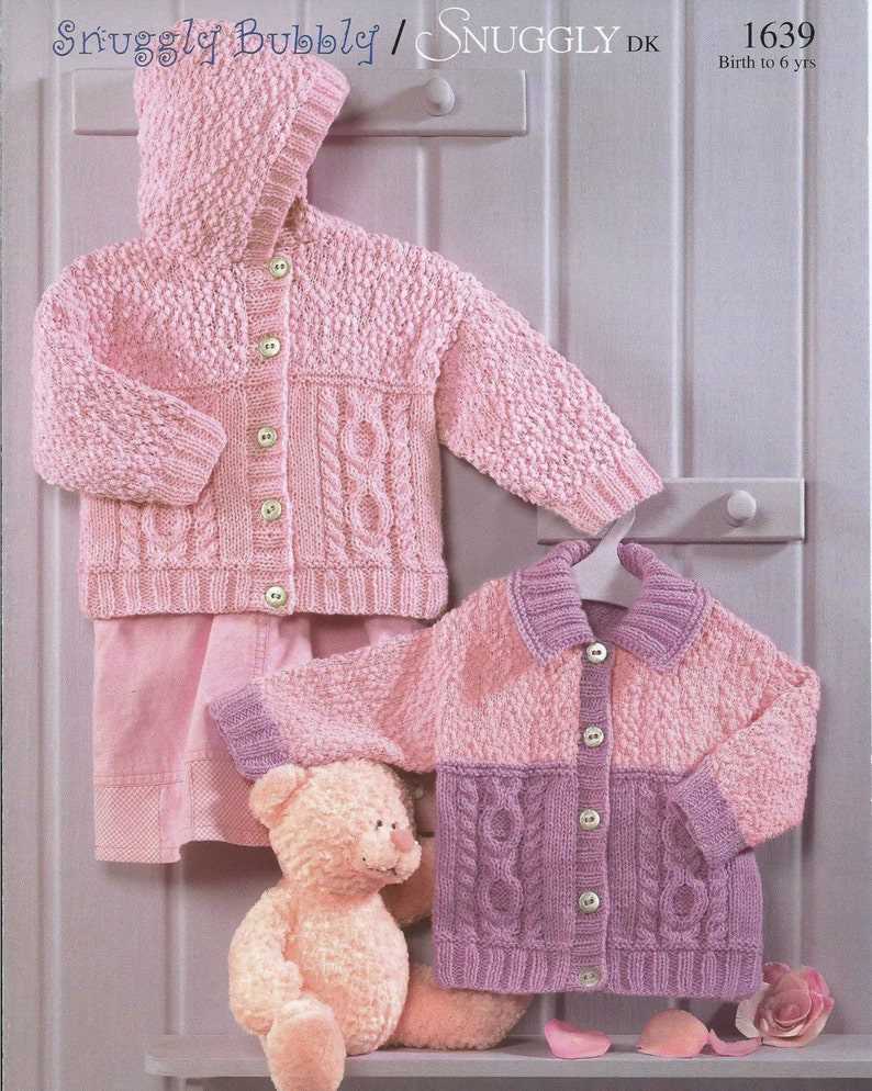 Knitting patterns for childrens hooded cardigans