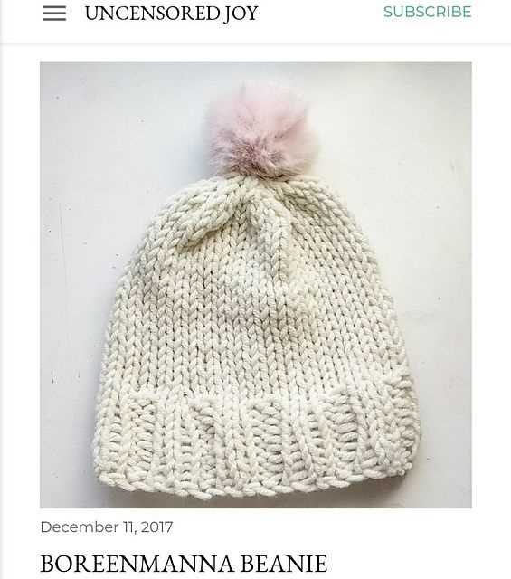 Simple beanie hat knitting pattern