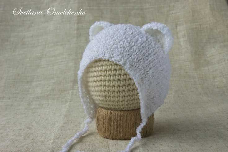 Newborn bear hat knitting pattern