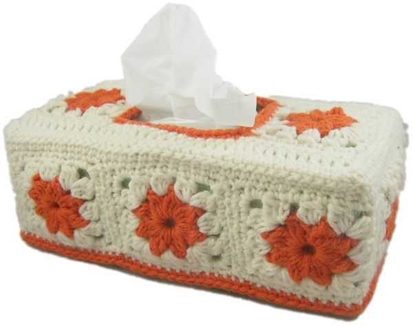 Knitted tissue box cover pattern