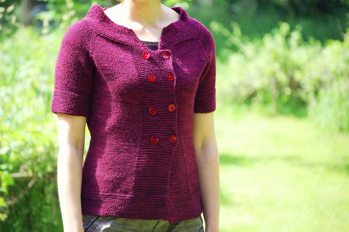 Knitting pattern short sleeve cardigan