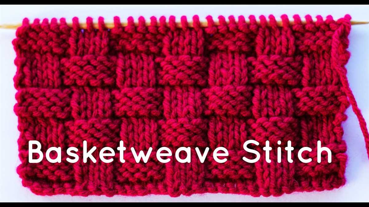 Basket weave pattern knitting