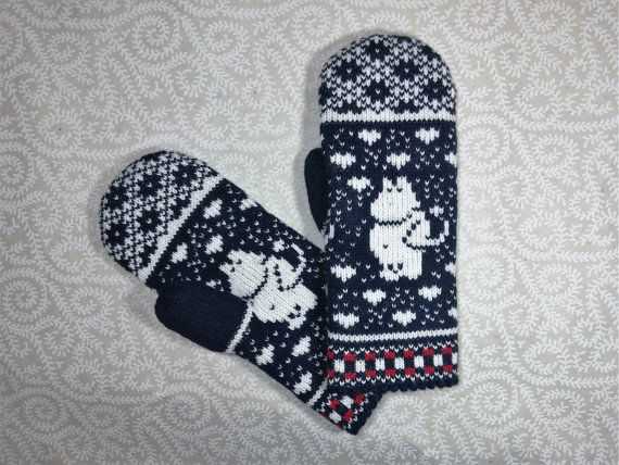 Adult mittens knitting pattern