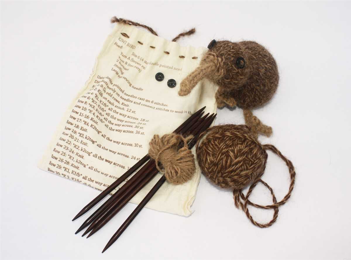 Kiwi bird knitting pattern