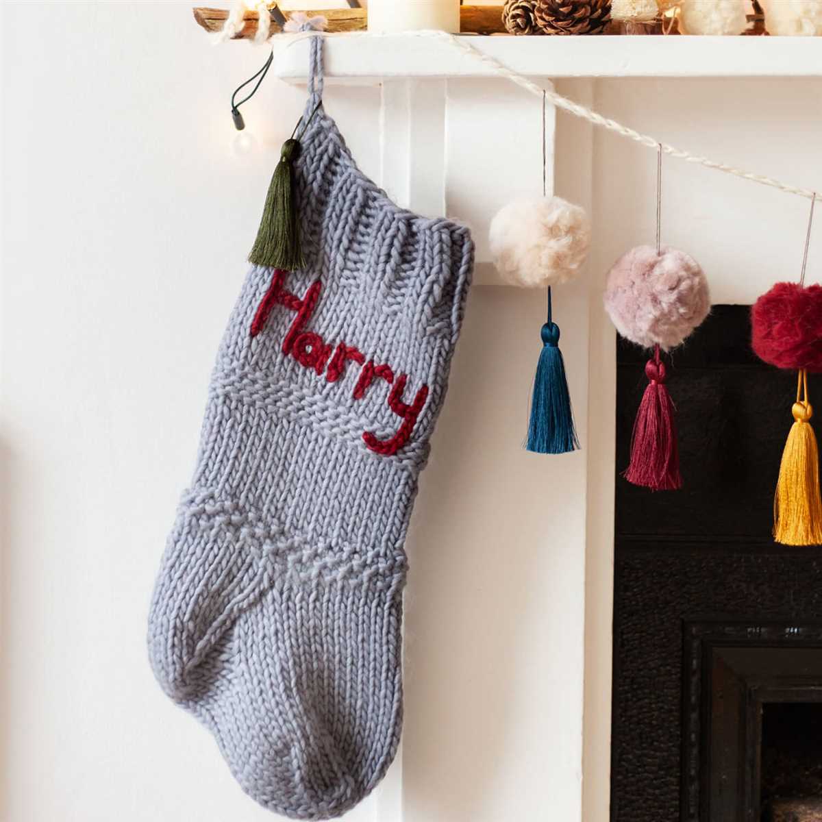 Chunky yarn knit christmas stocking pattern