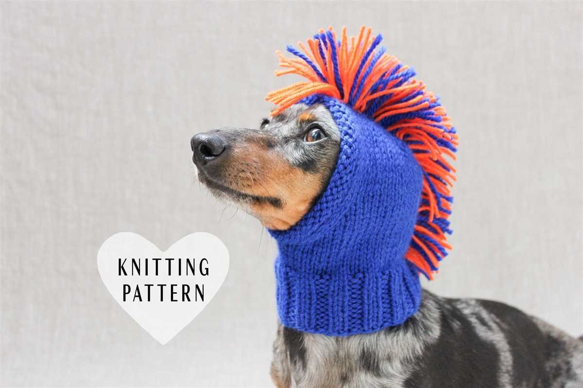 Knit hat for dog pattern