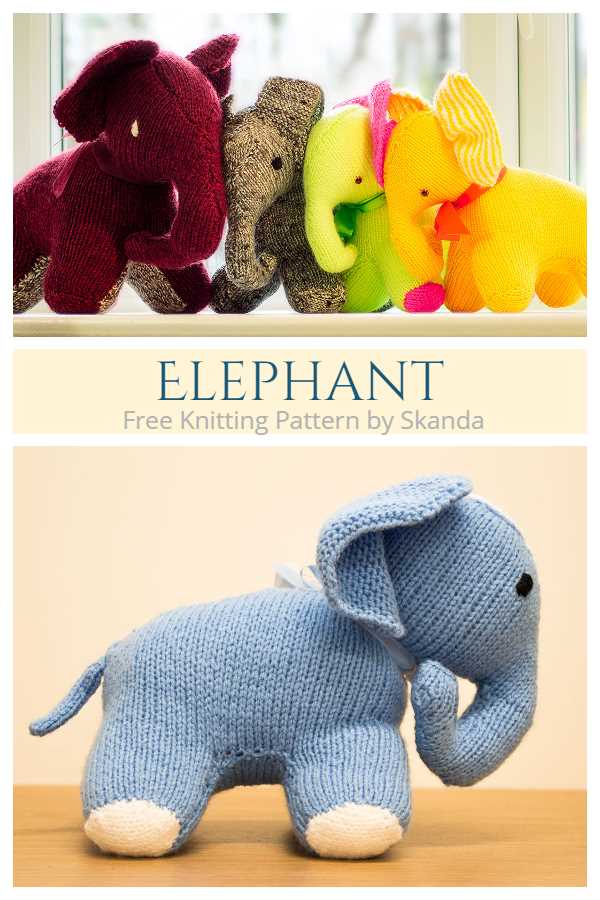 Free knitting pattern for elephant toy