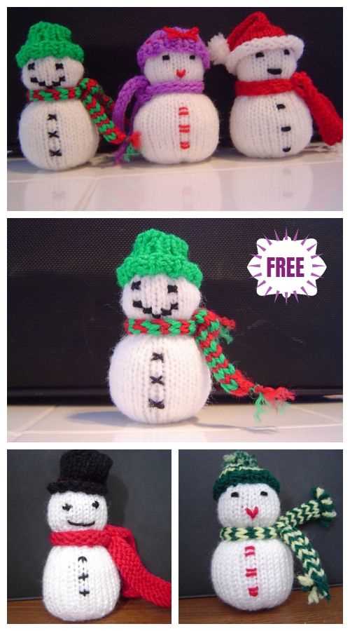 Free easy snowman knitting pattern