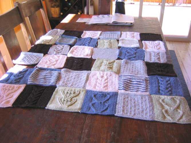Chunky knit patchwork blanket pattern