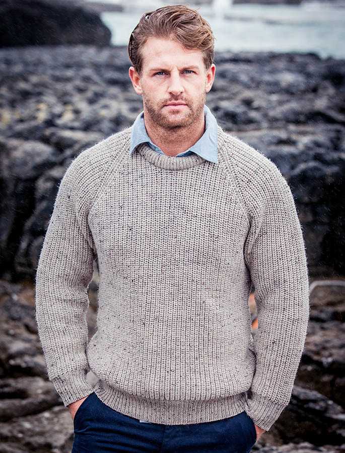 Men's fisherman rib knit sweater pattern free
