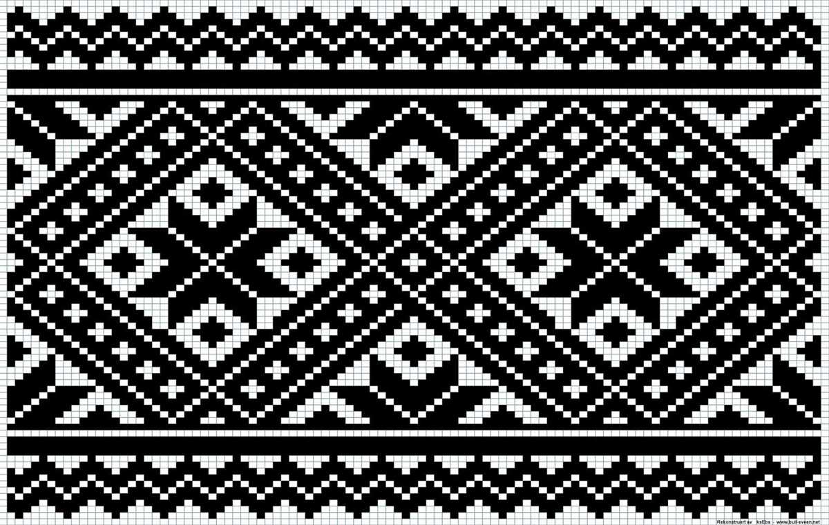 Cross stitch knitting pattern scarf