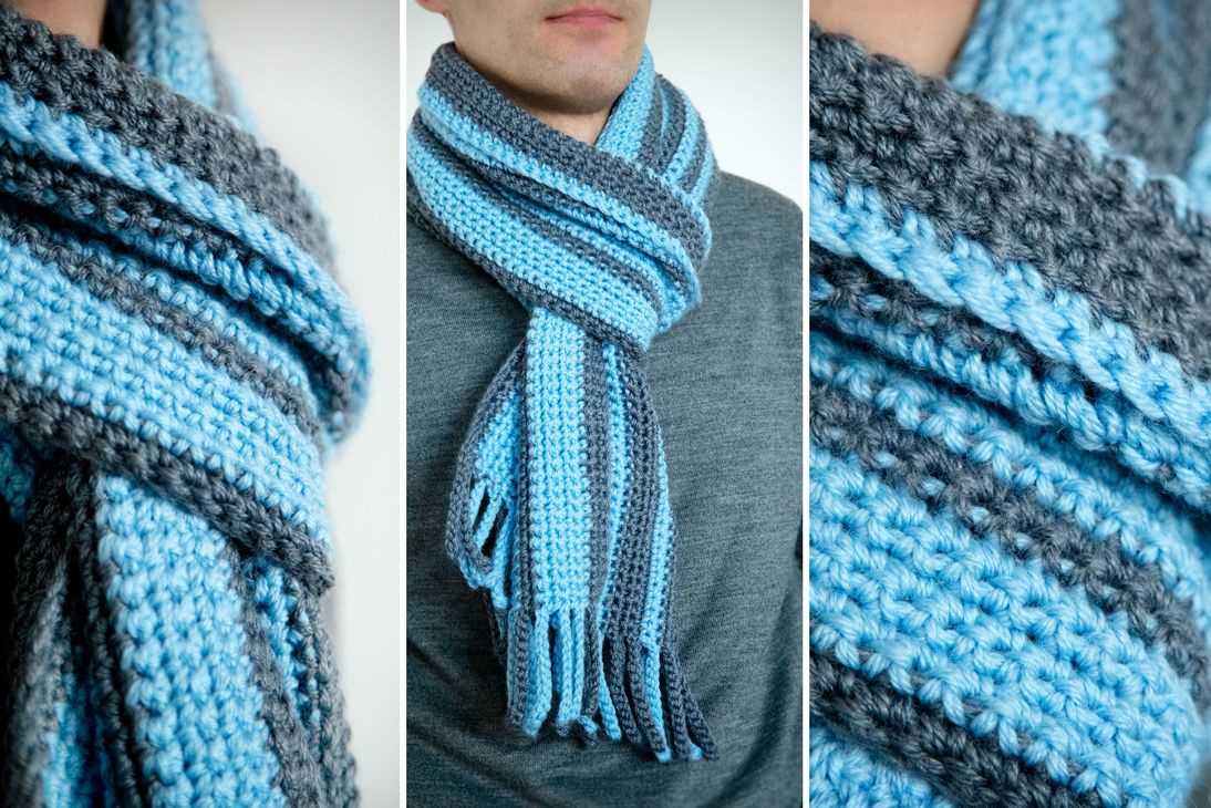 Easy two-color scarf knit pattern
