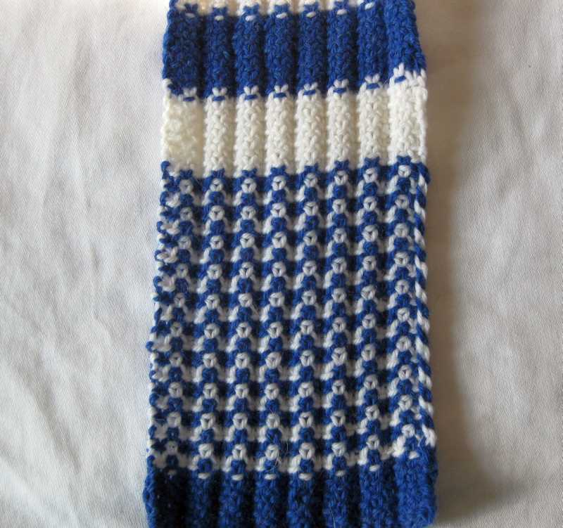 Ribbed scarf pattern knitting