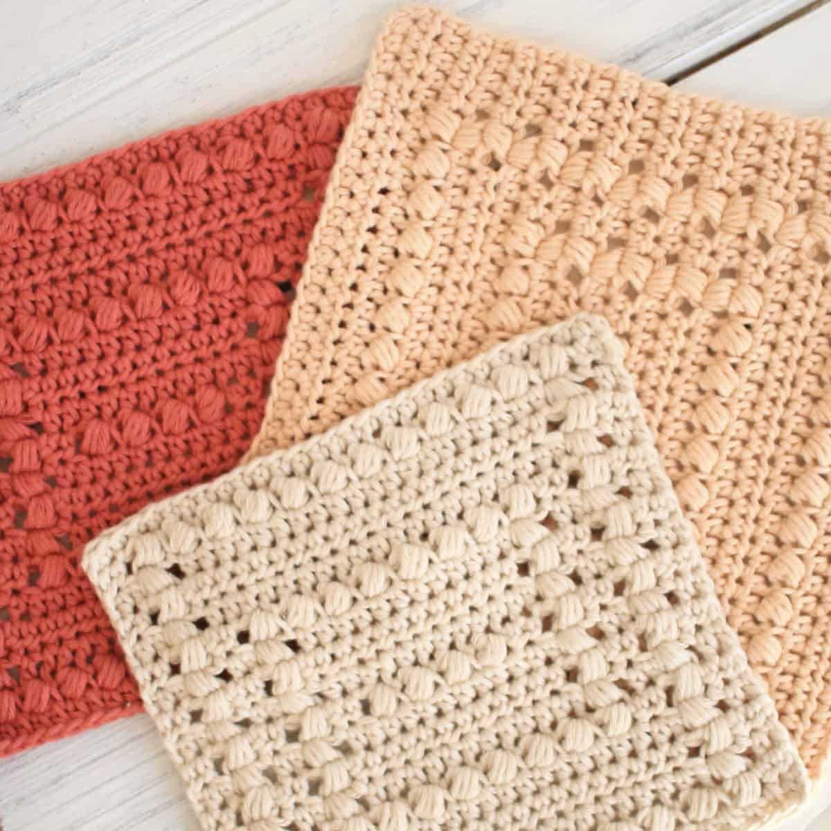 Knitted cotton dishcloth pattern