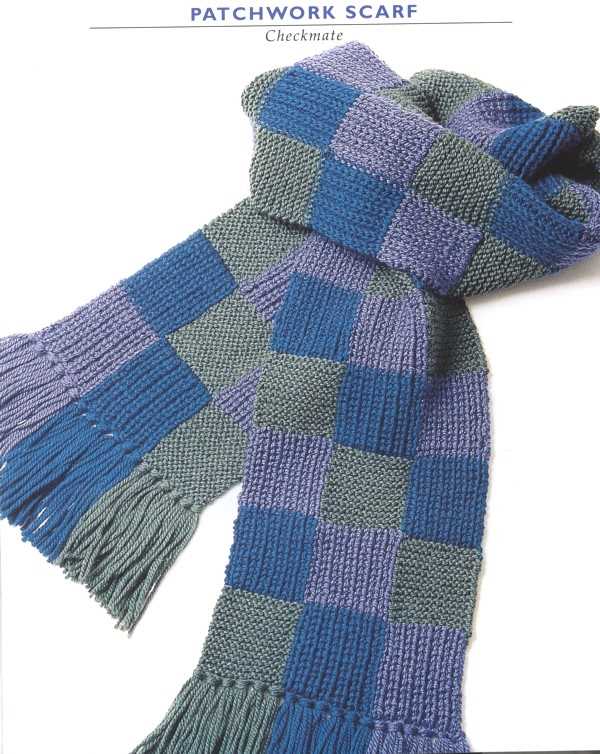 Easy two-color scarf knit pattern