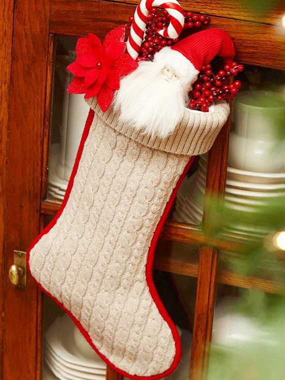 Simple knit christmas stocking pattern