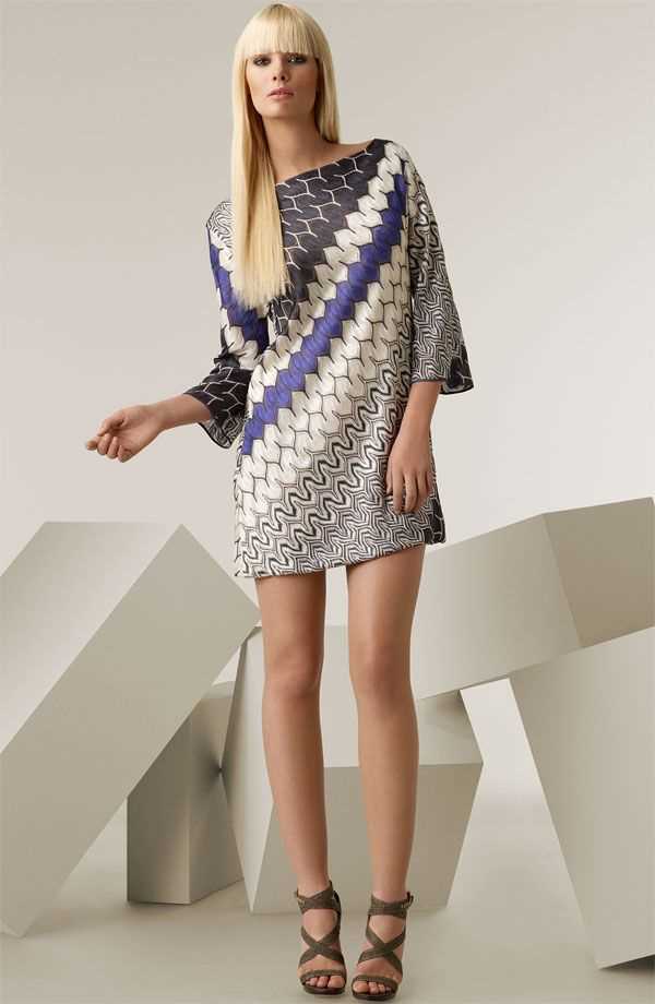 Celine pink pattern knit mini dress