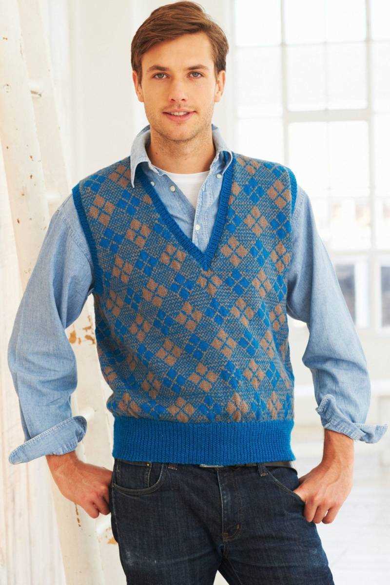 Men's v-neck sweater knitting pattern