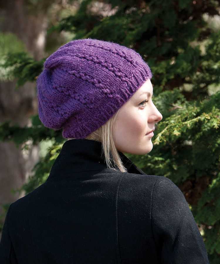 Bulky yarn slouchy hat pattern knit