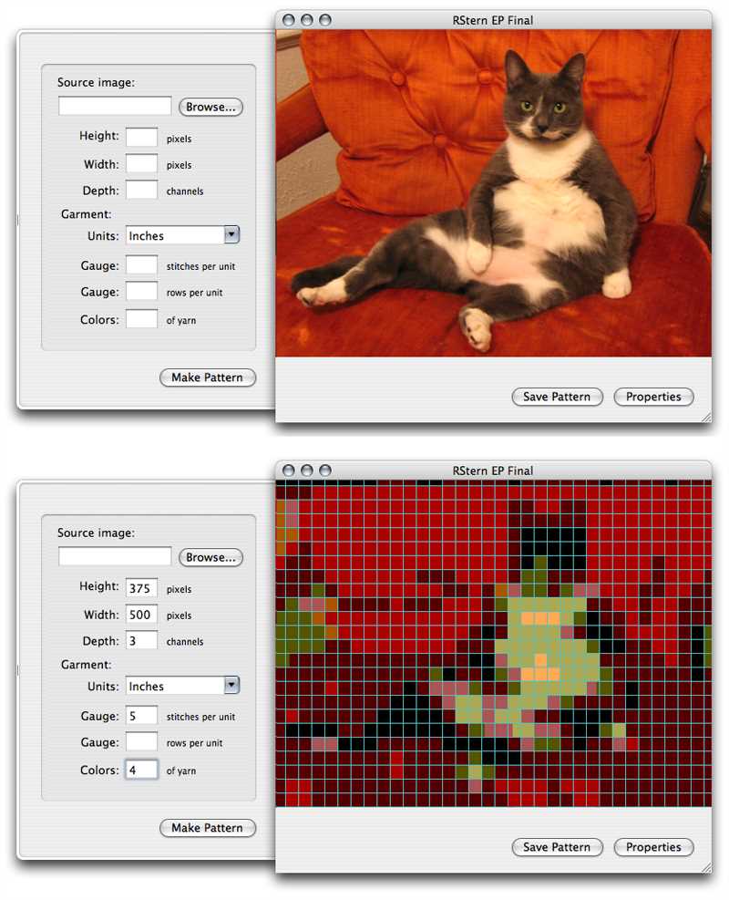 Knitting pattern generator software