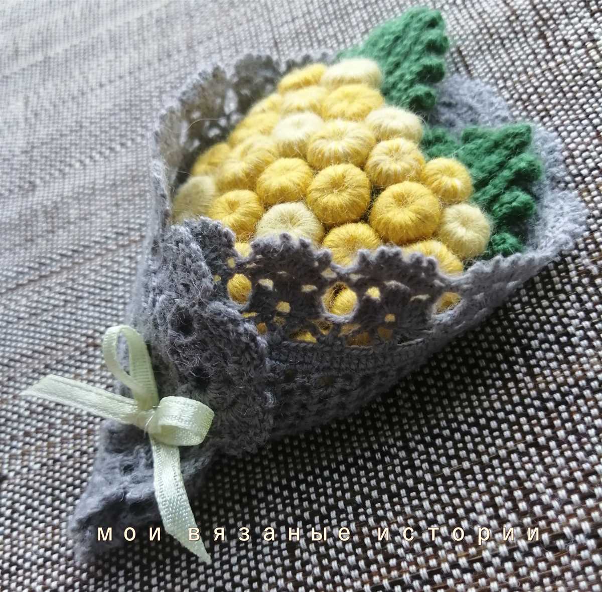 Knitted sunflower brooch pattern free