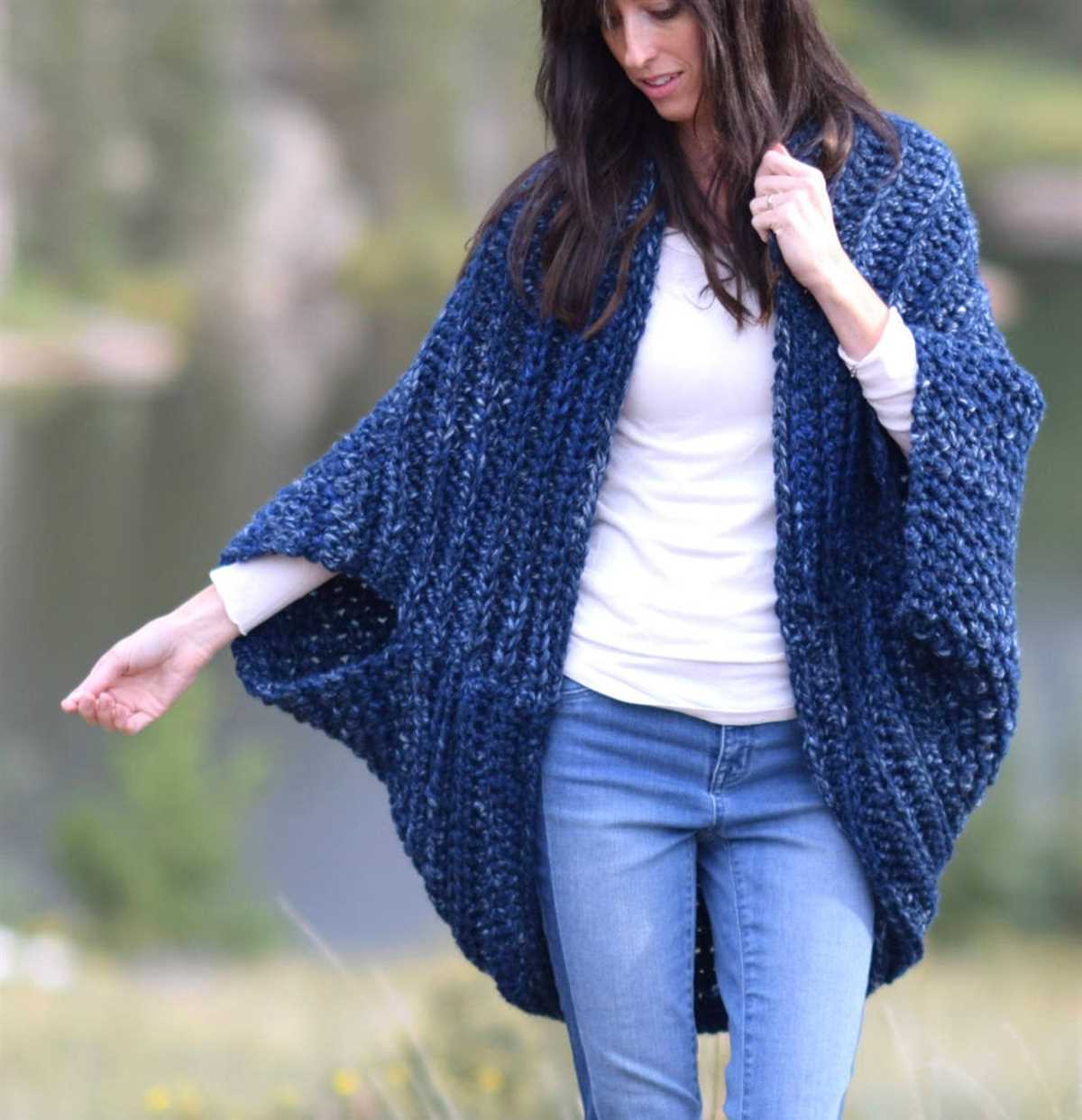 Blanket sweater wrap knitting pattern