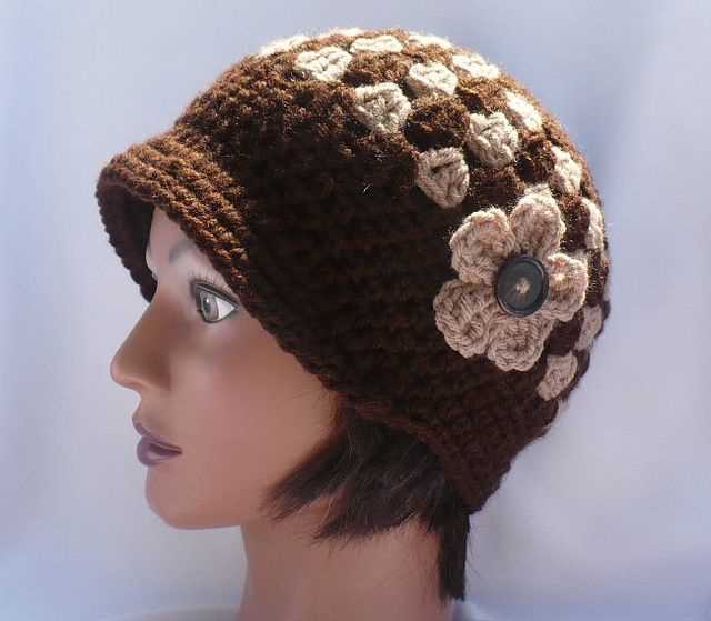 Knit hat with visor pattern free