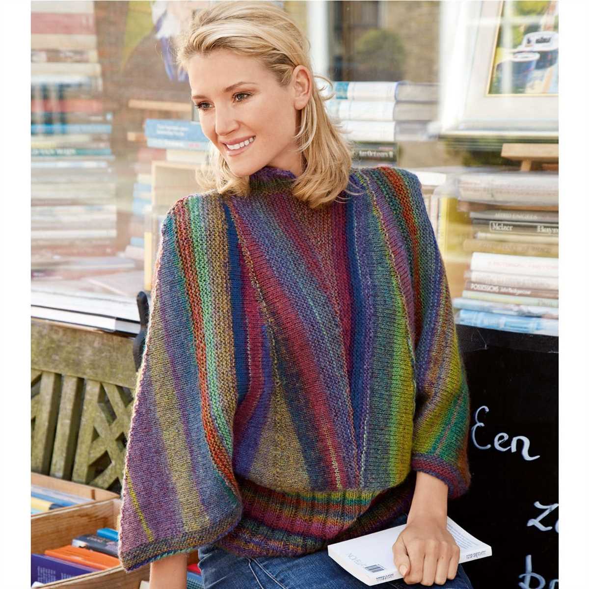 Knitting pattern poncho with sleeves