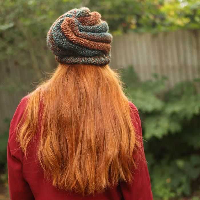 Swirl knit hat pattern