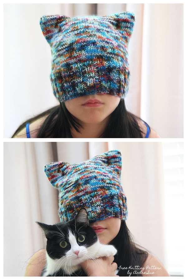 Knit cat ear beanie pattern